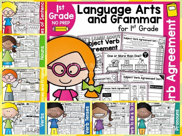《Language Arts and Grammar》美国情景语法练习册，22册1st初级+24册2and进阶共1500页，百度网盘下载！