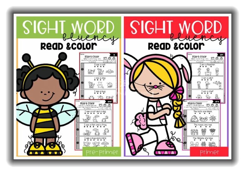 《Sight Word Fluency Read and Color》高频词阅读理解涂色练习册全三册高清PDF，百度网盘下载！