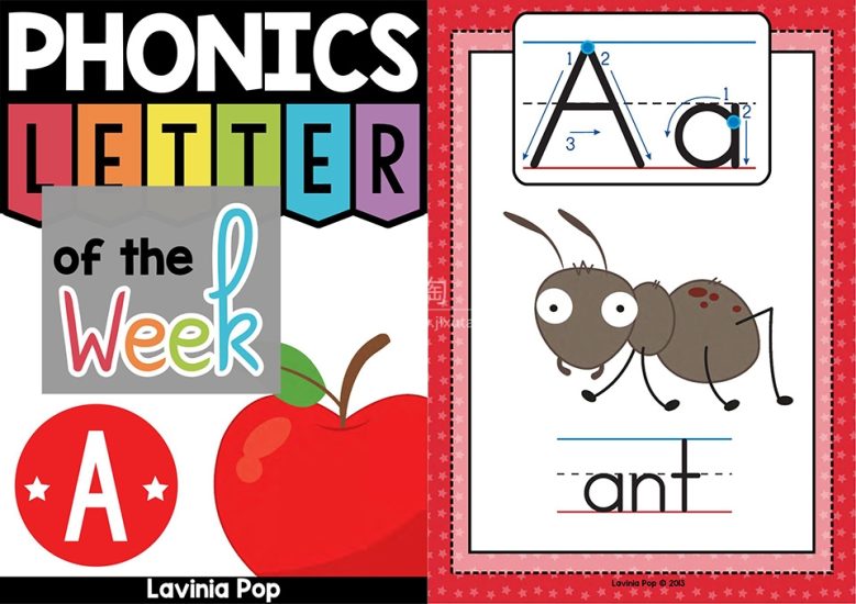 《Phonics Letter of the week自然拼读全套2000多页》26字母书高清可打印PDF绘本，百度网盘下载！