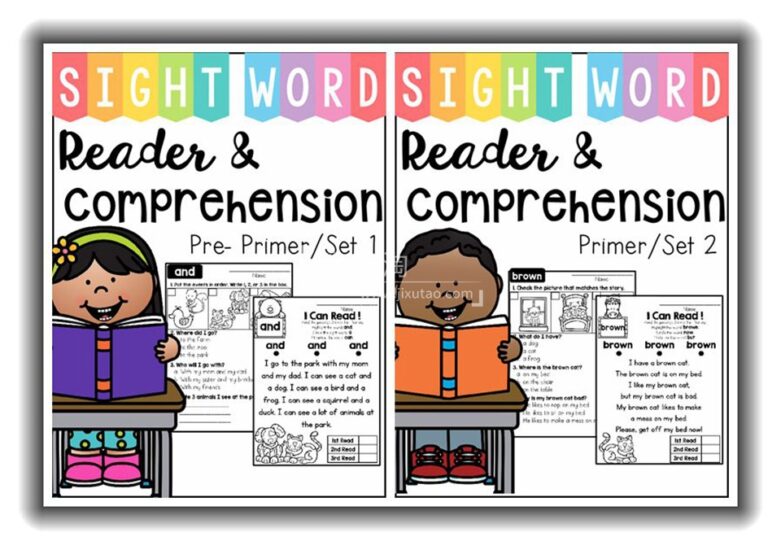《Sight Word Read Comprehension高频词阅读理解练习册》全3册共200多页，百度网盘下载！